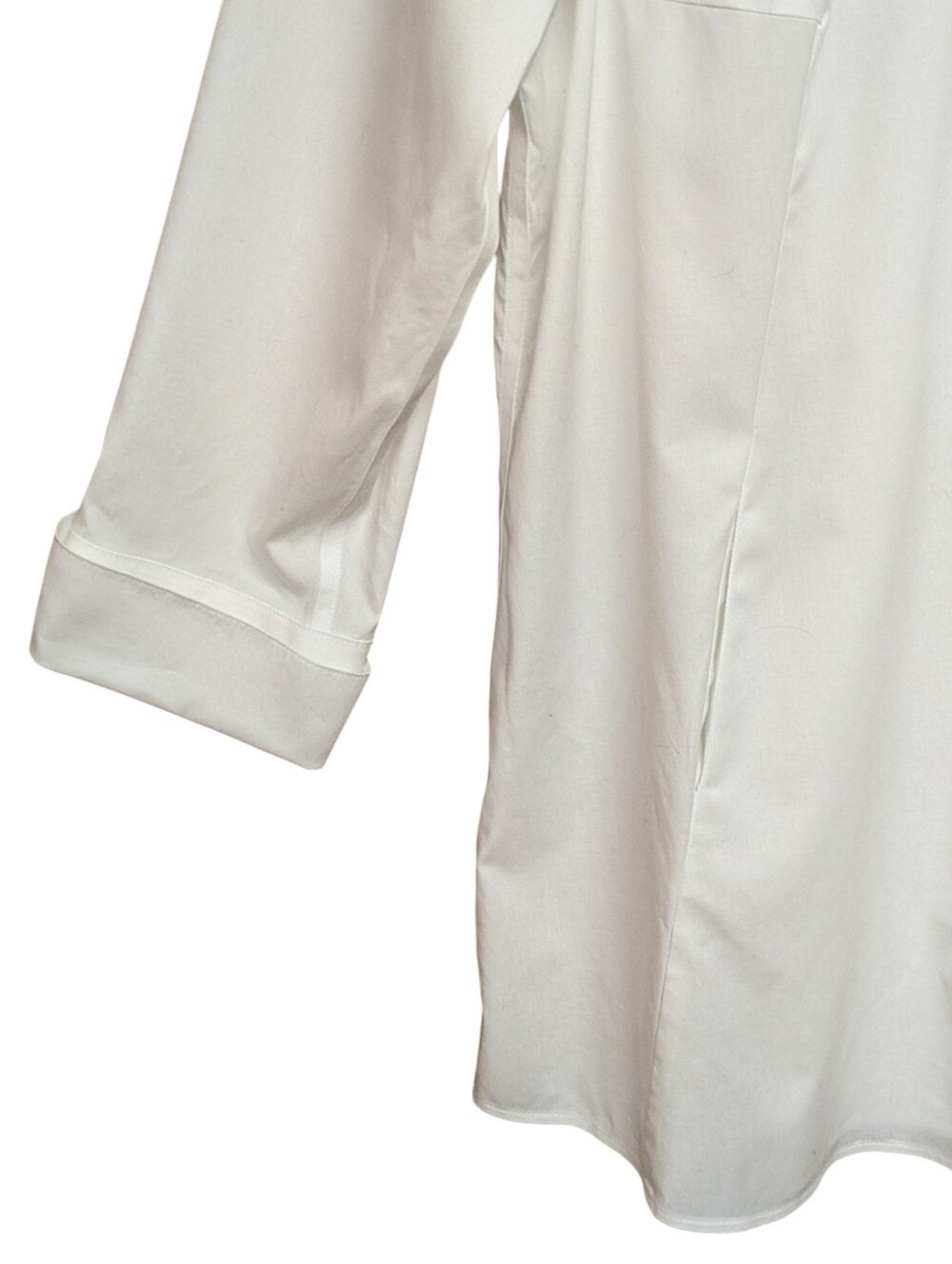 Chicos White Tunic Length Button Front Side Pocket Top Size 3 16/XL - Picture 6 of 12